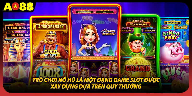 Trò chơi nổ hũ là một dạng game slot được xây dựng dựa trên quỹ thưởng